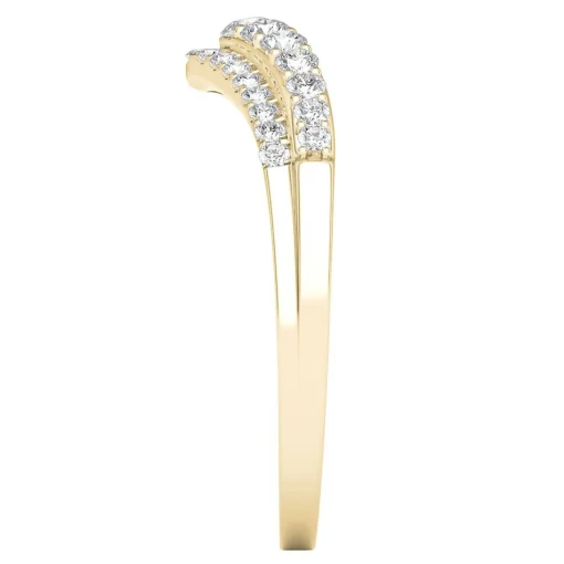 1/3 Ct. Tw. Diamond Chevron Ring In 10K Yellow Gold