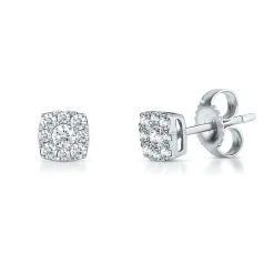 1/4 Ct. Tw. Diamond Cluster Earrings In 10K White Gold