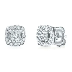 1/3 Ct. Tw. Diamond Cluster Earrings In 14K White Gold