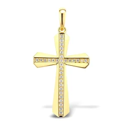 1/2 Ct. Tw. Diamond Cross Charm In 10K Yellow Gold