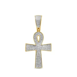 1/2 Ct. Tw. Diamond Cross Pendant In 10K Yellow Gold
