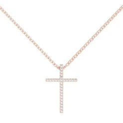 1/10 Ct. Tw. Diamond Cross Pendant In 10K Rose Gold