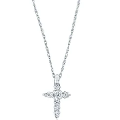 1/10 Ct. Tw. Diamond Cross Pendant In 10K White Gold