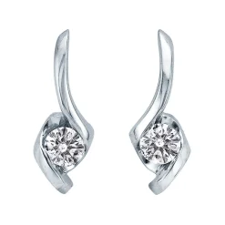 1/5 Ct. Tw. Diamond Drop Earrings In 14K White Gold