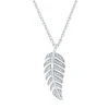 1/10 Ct. Tw. Diamond Feather Pendant In Sterling Silver