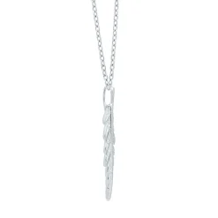 1/10 Ct. Tw. Diamond Feather Pendant In Sterling Silver