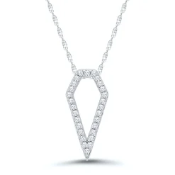 1/10 Ct. Tw. Diamond Geometric Pendant In 10K White Gold
