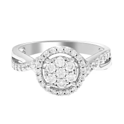 5/8 Ct. Tw. Diamond Halo Cluster Ring In 10K White Gold