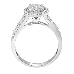 5/8 Ct. Tw. Diamond Halo Cluster Ring In 10K White Gold