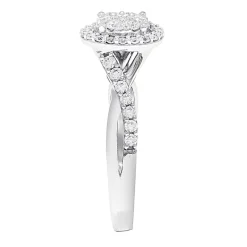 5/8 Ct. Tw. Diamond Halo Cluster Ring In 10K White Gold