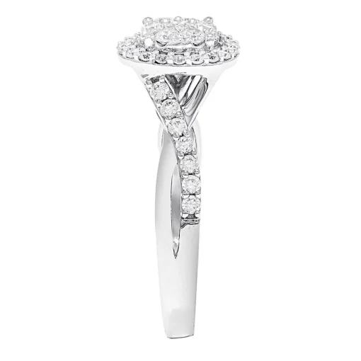 5/8 Ct. Tw. Diamond Halo Cluster Ring In 10K White Gold