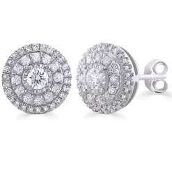 1/2 Ct. Tw. Diamond Halo Stud Earrings In 10K White Gold