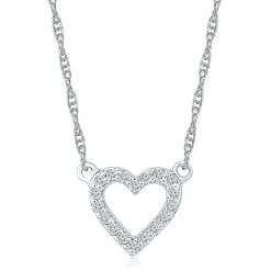1/10 Ct. Tw. Diamond Heart Necklace In 10K White Gold