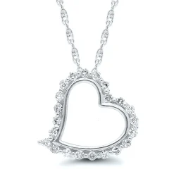 1/10 Ct. Tw. Diamond Heart Pendant In 10K White Gold