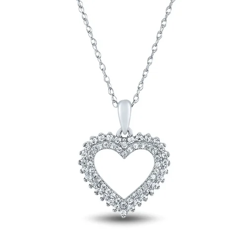 1/4 Ct. Tw. Diamond Heart Pendant In 10K White Gold