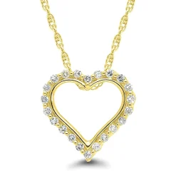1/10 Ct. Tw. Diamond Heart Pendant In 10K Yellow Gold