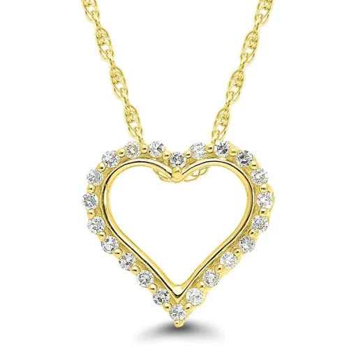 1/10 Ct. Tw. Diamond Heart Pendant In 10K Yellow Gold