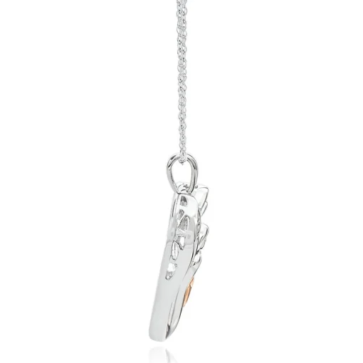 1/10 Ct. Tw. Diamond Heart Pendant In Sterling Silver & 10K Rose Gold