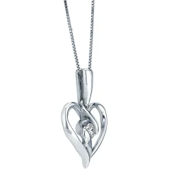 1/10 Ct. Tw. Diamond Heart Pendant In 10K White Gold