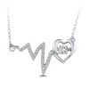 1/7 Ct. Tw. Diamond Heartbeat Necklace In Sterling Silver