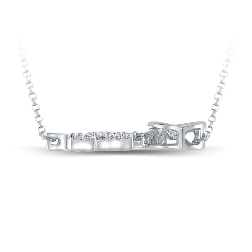 1/7 Ct. Tw. Diamond Heartbeat Necklace In Sterling Silver