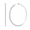 1 Ct. Tw. Diamond Hoop Earrings In 10K White Gold