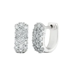 1 Ct. Tw. Diamond Hoop Earrings In 14K White Gold