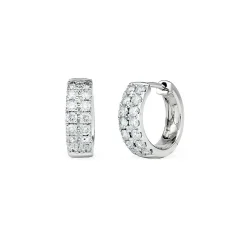 3/4 Ct. Tw. Diamond Hoop Earrings In 10K White Gold