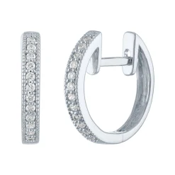 1/7 Ct. Tw. Diamond Hoop Earrings In Sterling Silver