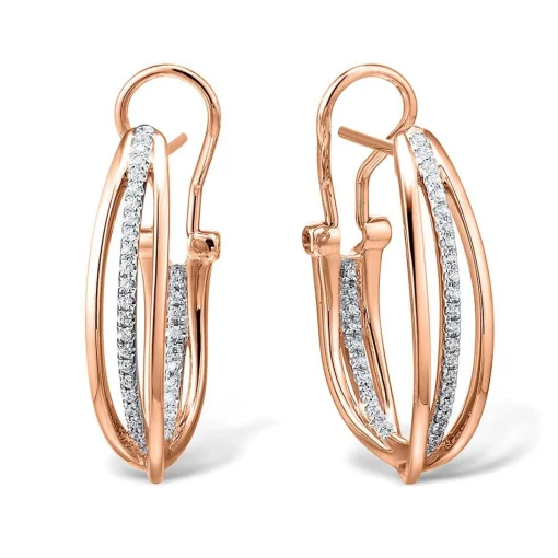 1/10 Ct. Tw. Diamond Hoop Earrings In 10K Rose Gold