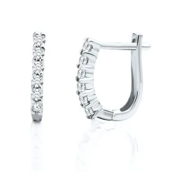 1/4 Ct. Tw. Diamond Hoop Earrings In 14K White Gold