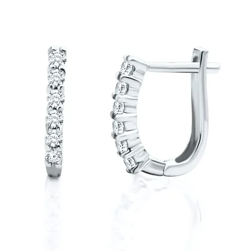 1/4 Ct. Tw. Diamond Hoop Earrings In 14K White Gold