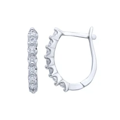 1/4 Ct. Tw. Diamond Hoop Earrings In 10K White Gold