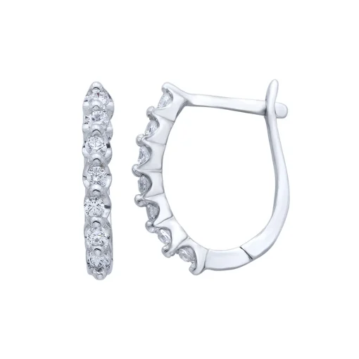 1/4 Ct. Tw. Diamond Hoop Earrings In 10K White Gold