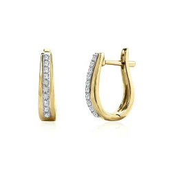 1/4 Ct. Tw. Diamond Hoop Earrings In 10K Yellow Gold