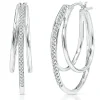 1/4 Ct. Tw. Diamond Hoop Earrings In Sterling Silver