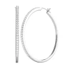 1/2 Ct. Tw. Diamond Hoop Earrings In Sterling Silver