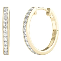 1/4 Ct. Tw. Diamond Hoop Earrings In 10K Yellow Gold
