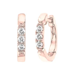 1/5 Ct. Tw. Diamond Hoop Earrings In 10K Rose Gold