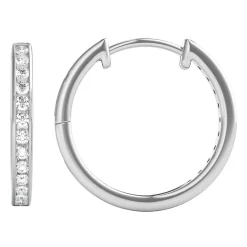 1/4 Ct. Tw. Diamond Hoop Earrings In 10K White Gold
