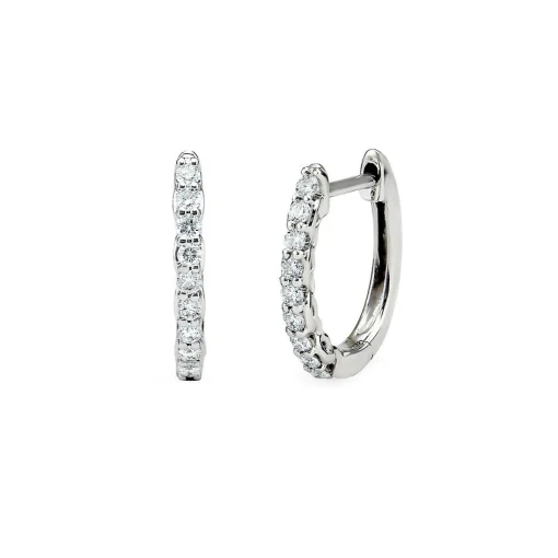 1/2 Ct. Tw. Diamond Huggie Hoop Earrings In 10K White Gold