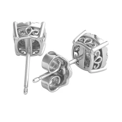 1/4 Ct. Tw. Diamond Illusion Halo Stud Earrings In