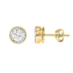 1 Ct. Tw. Diamond Illusion Stud Earrings In 14K Yellow Gold