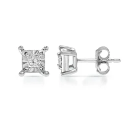 1/4 Ct. Tw. Diamond Illusion Stud Earrings In 10K White Gold