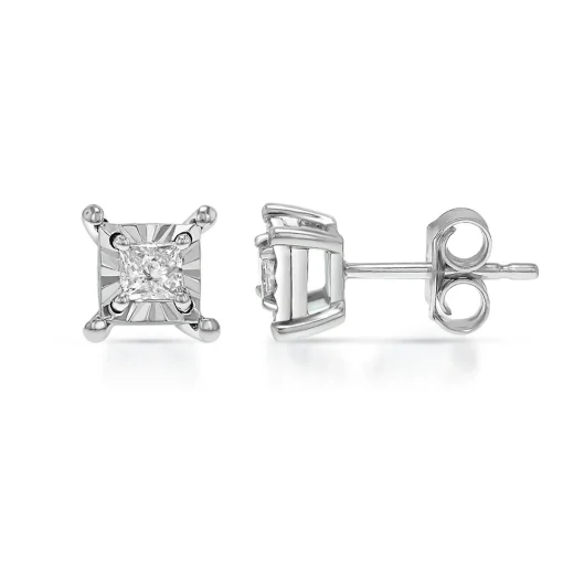 1/4 Ct. Tw. Diamond Illusion Stud Earrings In 10K White Gold