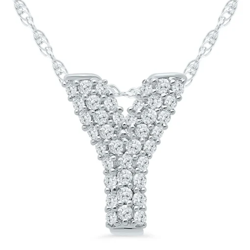 1/7 Ct. Tw. Diamond Initial Pendant In