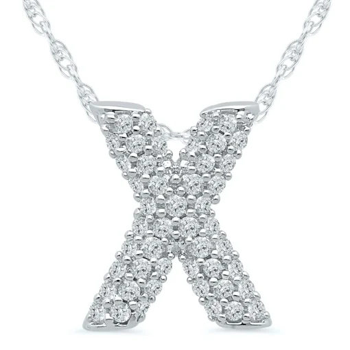1/7 Ct. Tw. Diamond Initial Pendant In