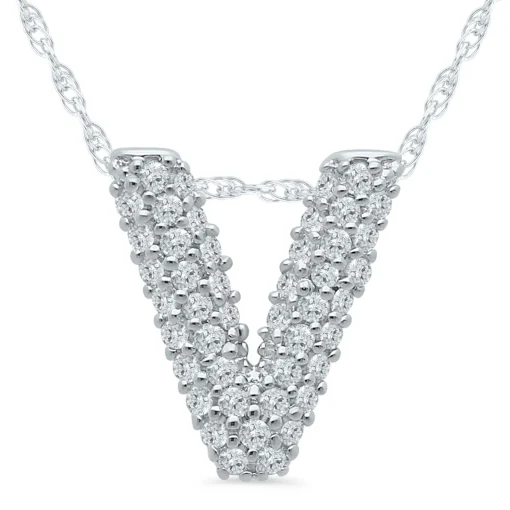 1/7 Ct. Tw. Diamond Initial Pendant In