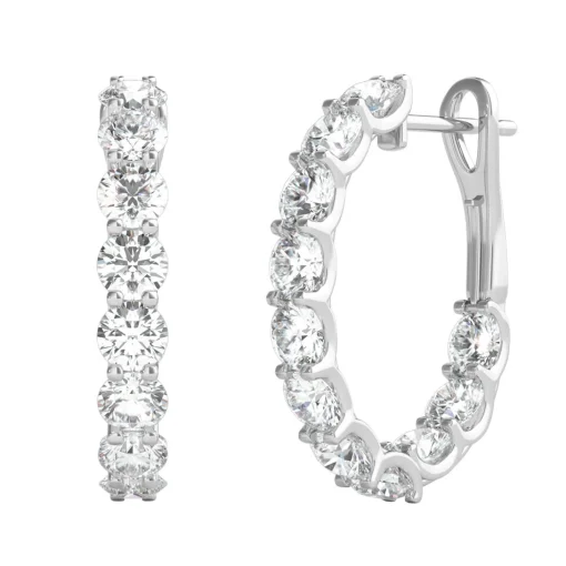 2 1/2 Ct. Tw. Diamond Inside-Out Hoop Earrings In 14K White Gold