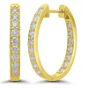 1 1/2 Ct. Tw. Diamond Inside-Out Hoop Earrings In 14K Yellow Gold
